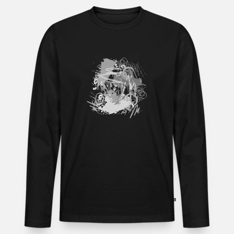 Abstrakt - Männer Premium Bio Langarmshirt - Schwarz