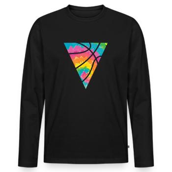 Hippie Basketball Player Basketball Batik colorful - Men's Premium Organic Long Sleeve Shirt - black - Front - Nico (187cm)
