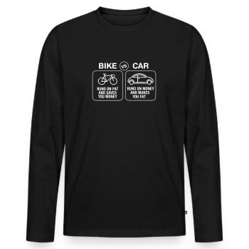 Bike VS Car - T-shirt manches longues Premium bio Homme - noir - Devant - Nico (187cm)