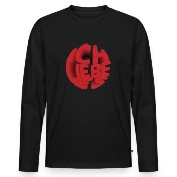 Ich liebe es - Männer Premium Bio Langarmshirt - Schwarz - Vorne - Nico (187cm)