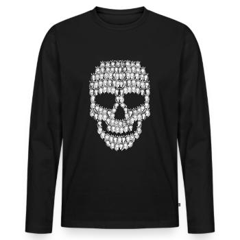 Licornes Crâne | Tête de l'arc-en-ciel créature mythique - T-shirt manches longues Premium bio Homme - noir - Devant - Nico (187cm)