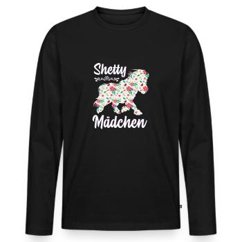 Shetty girl rider horse pony riding gift - Men's Premium Organic Long Sleeve Shirt - black - Front - Nico (187cm)