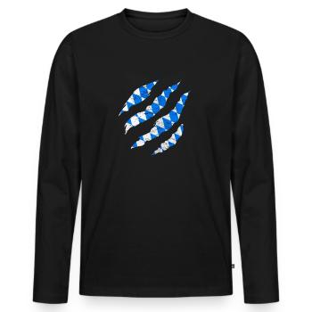 Bavière Drapeau bavarois Bleu Blanc Cadeau - T-shirt manches longues Premium bio Homme - noir - Devant - Nico (187cm)