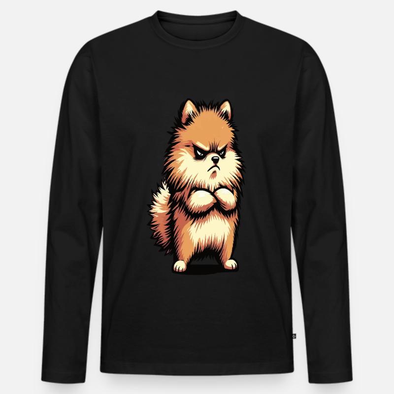 Zwergspitz Zwergspitze Zwerspitzhalter Spitz - Männer Premium Bio Langarmshirt - Schwarz