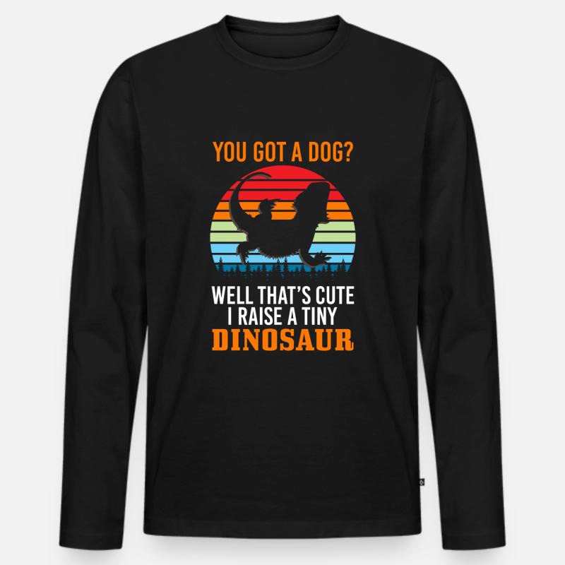 Echse Terrarium Bartagam - Männer Premium Bio Langarmshirt - Schwarz