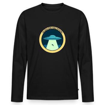 Alien On Vacay - Men's Premium Organic Long Sleeve Shirt - black - Front - Nico (187cm)