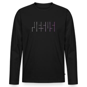 Jésus - T-shirt manches longues Premium bio Homme - noir - Devant - Nico (187cm)