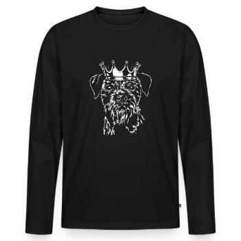 BORDER TERRIER Couronne Chien Chien Wilsigns - T-shirt manches longues Premium bio Homme - noir - Devant - Nico (187cm)