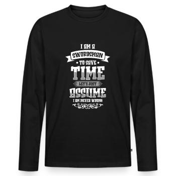 Warrior Fighter Dagger Fight - Men's Premium Organic Long Sleeve Shirt - black - Front - Nico (187cm)