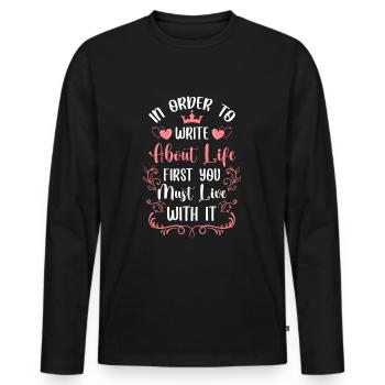 Temps moderne - T-shirt manches longues Premium bio Homme - noir - Devant - Nico (187cm)