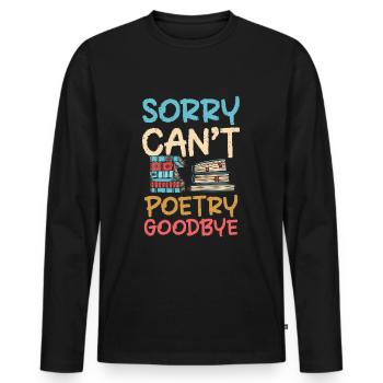 Book Writing Literature - Men's Premium Organic Long Sleeve Shirt - black - Front - Nico (187cm)