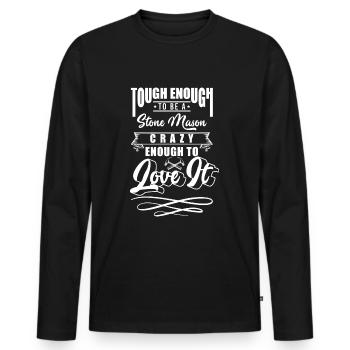 Artisans Sculpteurs - T-shirt manches longues Premium bio Homme - noir - Devant - Nico (187cm)