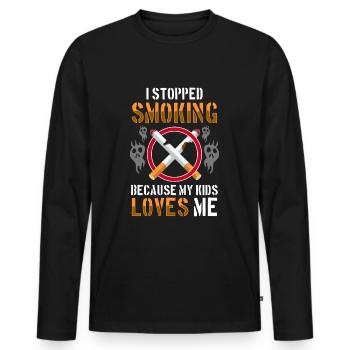 Non-smoking Smoking Health - Men's Premium Organic Long Sleeve Shirt - black - Front - Nico (187cm)