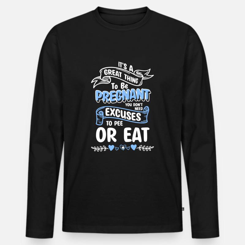 Schwangerschaft - Männer Premium Bio Langarmshirt - Schwarz