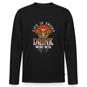 Celebration Birthday Drink Celebrate - Men's Premium Organic Long Sleeve Shirt - black - Front - Nico (187cm)