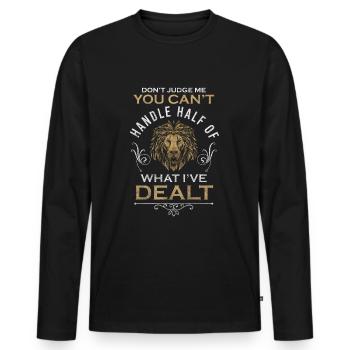 König Anmut Majestätisch Wildkatze - Männer Premium Bio Langarmshirt - Schwarz - Vorne - Nico (187cm)