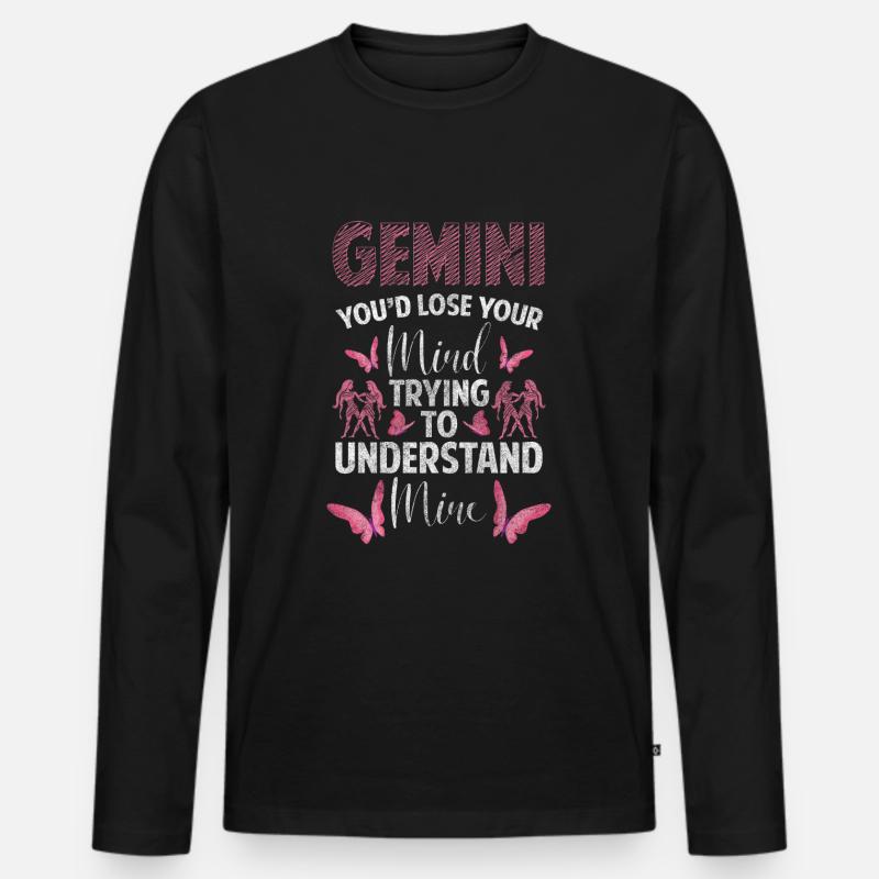 Sternzeichen Horoskop Luft Aszendent - Männer Premium Bio Langarmshirt - Schwarz