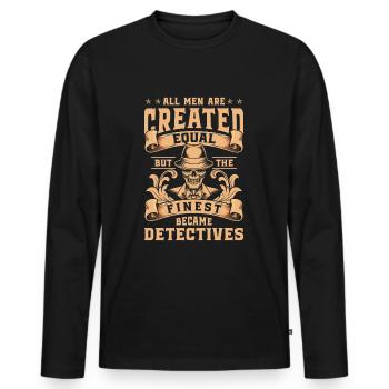 Agent - Männer Premium Bio Langarmshirt - Schwarz - Vorne - Nico (187cm)