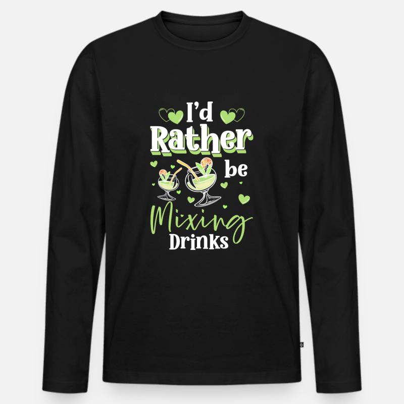 Barkeeper Alkohol Mixer - Männer Premium Bio Langarmshirt - Schwarz