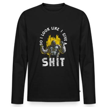 Primate du zoo des singes - T-shirt manches longues Premium bio Homme - noir - Devant - Nico (187cm)