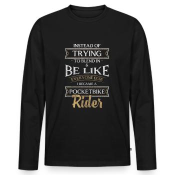 Piste de moto Piste Fils - T-shirt manches longues Premium bio Homme - noir - Devant - Nico (187cm)