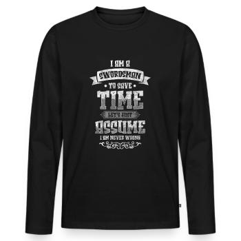 Sword Fighter Japon - T-shirt manches longues Premium bio Homme - noir - Devant - Nico (187cm)