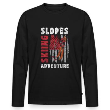Snowboarding Slope Winter - Men's Premium Organic Long Sleeve Shirt - black - Front - Nico (187cm)