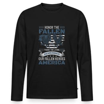 Pouvoir patriotique des États-Unis Stars and Stripes - T-shirt manches longues Premium bio Homme - noir - Devant - Nico (187cm)