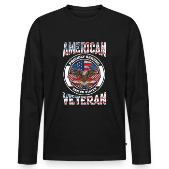 Amérique Patriote Liberté Touriste - T-shirt manches longues Premium bio Homme - noir - Devant - Nico (187cm)