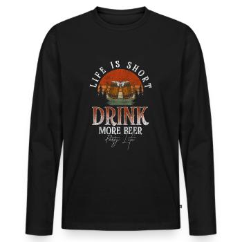 Party, Booze, Men's Night Out, Music - Men's Premium Organic Long Sleeve Shirt - black - Front - Nico (187cm)