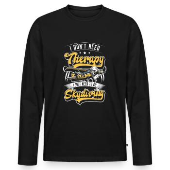 Fallschirmspringer Adrenalin Fliegen Base Jump - Männer Premium Bio Langarmshirt - Schwarz - Vorne - Nico (187cm)
