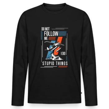 Fallschirm Skydive Sport Base Jump - Männer Premium Bio Langarmshirt - Schwarz - Vorne - Nico (187cm)