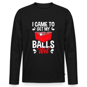 Beer Pong Trinkspiel Besaufen - Männer Premium Bio Langarmshirt - Schwarz - Vorne - Nico (187cm)