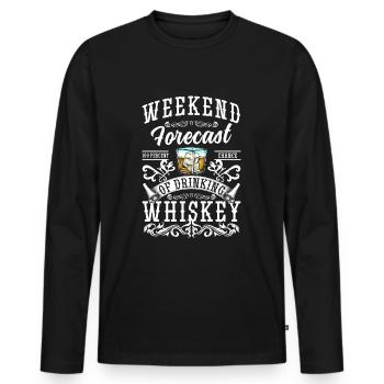 Bar à boire de bouteille de rhum - T-shirt manches longues Premium bio Homme - noir - Devant - Nico (187cm)