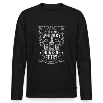 Rum Flasche Mann Rausch - Männer Premium Bio Langarmshirt - Schwarz - Vorne - Nico (187cm)