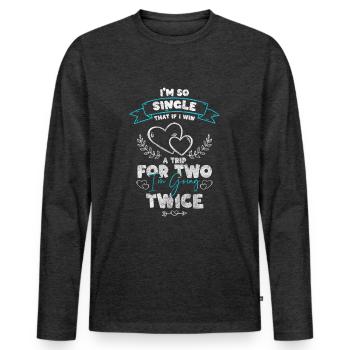 Relation Speed Dating Date Flirt - T-shirt manches longues Premium bio Homme - anthracite chiné - Devant - Nico (187cm)
