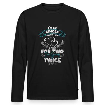 Relation Speed Dating Date Flirt - T-shirt manches longues Premium bio Homme - noir - Devant - Nico (187cm)