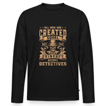 Detektiv Hinweis Fährte Geheimagent - Männer Premium Bio Langarmshirt - Schwarz - Vorne - Nico (187cm)