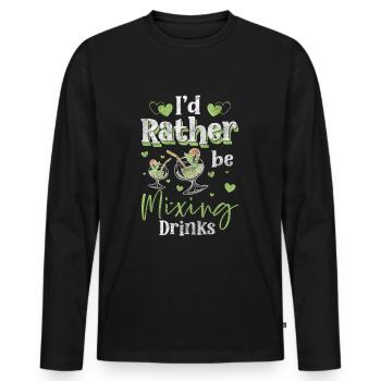 Bartender Beer Holiday - Men's Premium Organic Long Sleeve Shirt - black - Front - Nico (187cm)