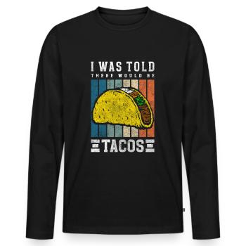 Tacos Célébration Chili - T-shirt manches longues Premium bio Homme - noir - Devant - Nico (187cm)