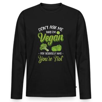Ernährung Gesund Vegetarisch Ethik - Männer Premium Bio Langarmshirt - Schwarz - Vorne - Nico (187cm)