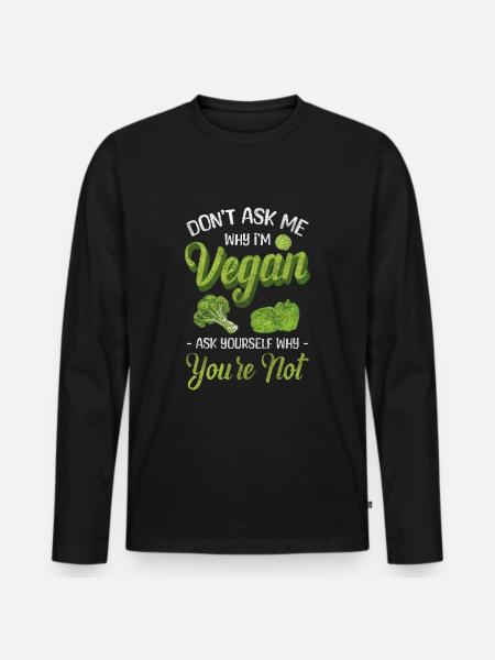 Nutrition Healthy Vegetarian Ethics - Men's Premium Organic Long Sleeve Shirt - black