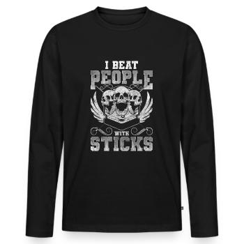 Billard Spieler Kugel Der Meister - Männer Premium Bio Langarmshirt - Schwarz - Vorne - Nico (187cm)