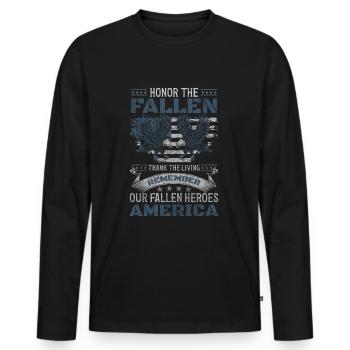 United States Pride Stars and Stripes World Power - Men's Premium Organic Long Sleeve Shirt - black - Front - Nico (187cm)