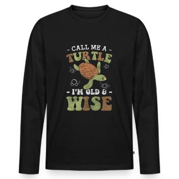 Turtle Sea Sea Creatures - Men's Premium Organic Long Sleeve Shirt - black - Front - Nico (187cm)