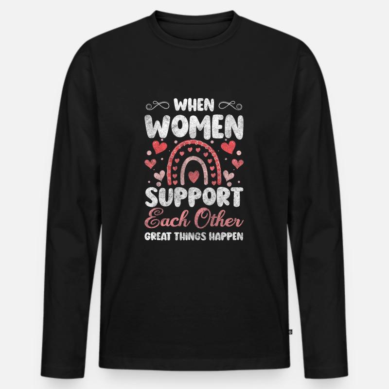 Frauen - Männer Premium Bio Langarmshirt - Schwarz
