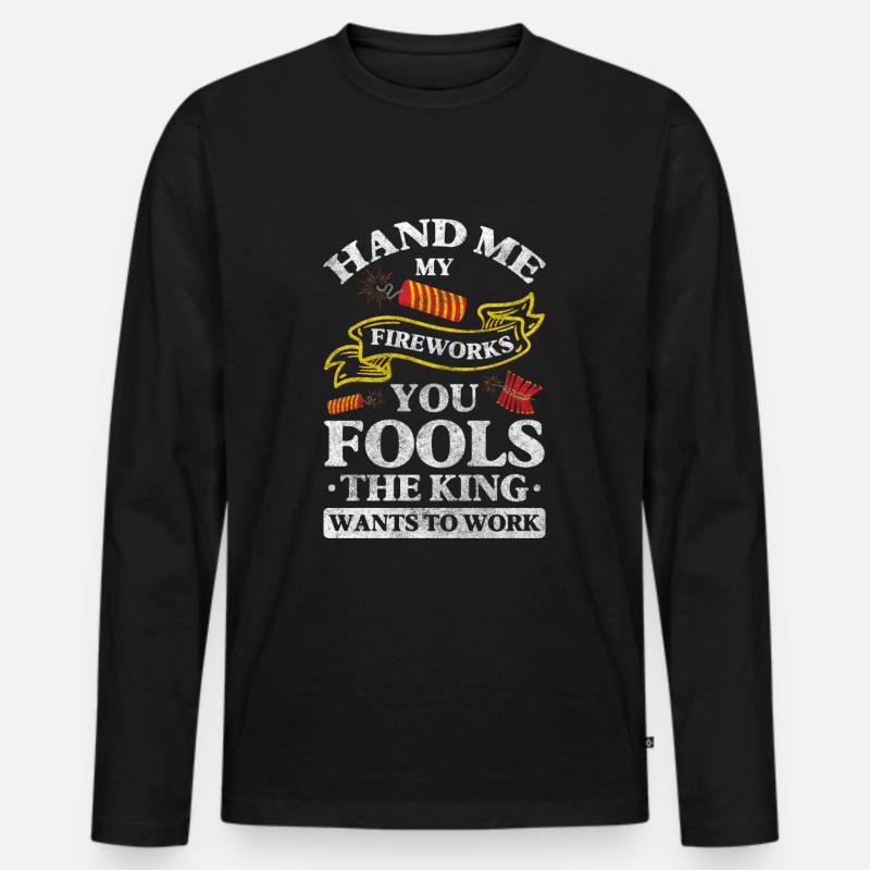 Pyrotechnik Knallen Pyroshow Eventshow - Männer Premium Bio Langarmshirt - Schwarz