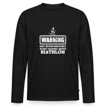Biathlon - Männer Premium Bio Langarmshirt - Schwarz - Vorne - Nico (187cm)