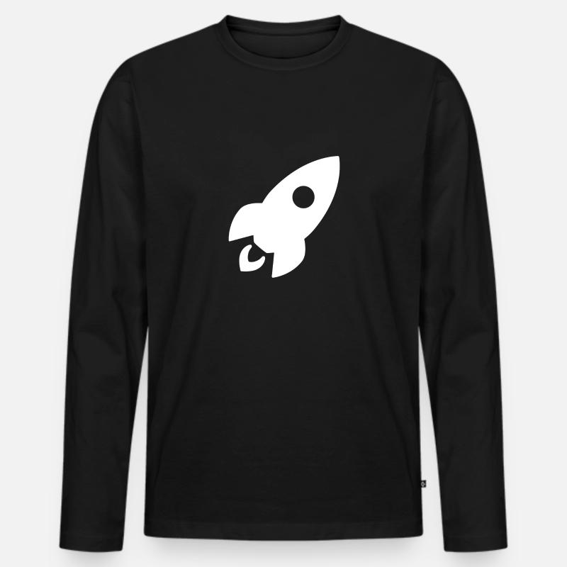 Fusée en blanc cadeau - T-shirt manches longues Premium bio Homme - noir