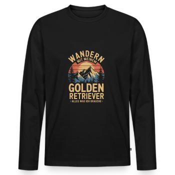Wandern mit meinem Golden Retriever - Männer Premium Bio Langarmshirt - Schwarz - Vorne - Nico (187cm)
